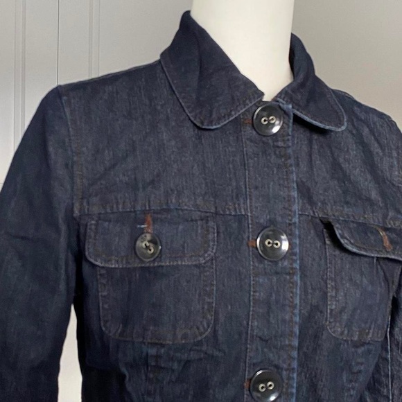 Women's Dark Blue Denim Jacket - Picture 4 of 8